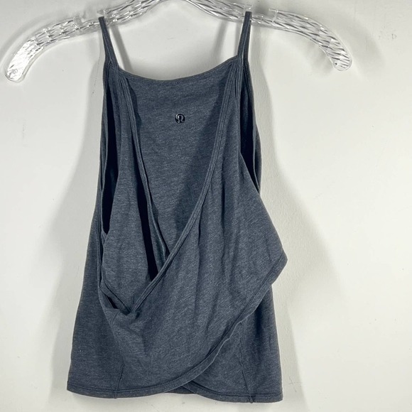 Lululemon High Neck Cross Back Sleeveless Crop Top Gray 4 NWOT - Picture 11 of 13